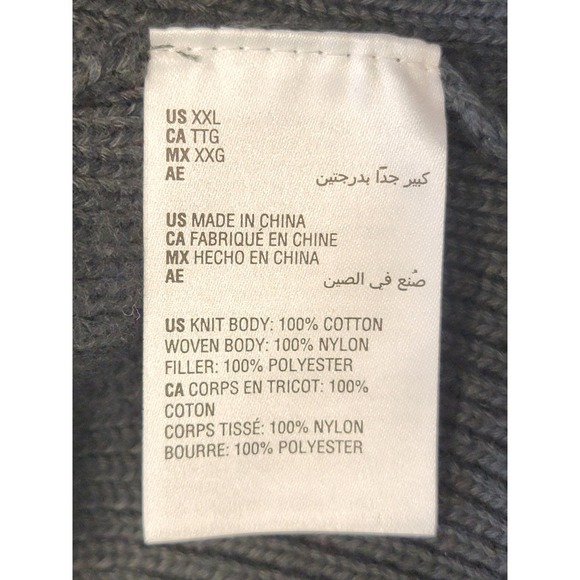 Sun Stone Jacket Mens XXL Black Cable-Knit Quilted Zip Up Outerwear Windbreaker - Picture 8 of 8